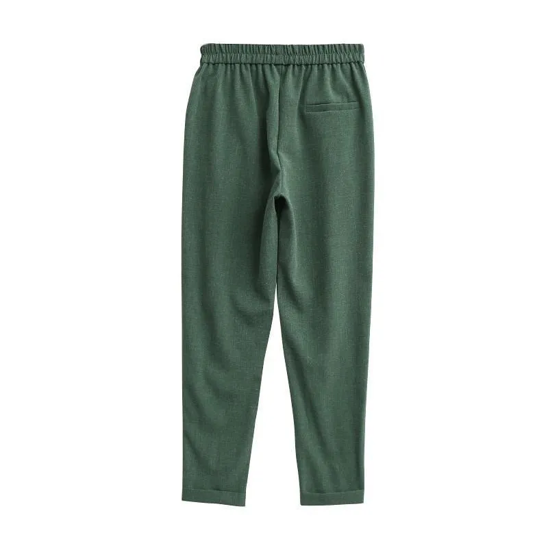 Striped Elastic Waist Pants