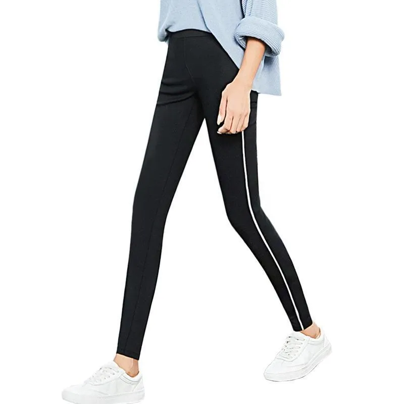 Striped Elastic Waist Pencil Pants