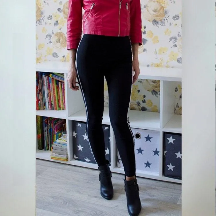 Striped Elastic Waist Pencil Pants