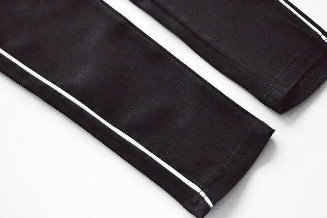 Striped Elastic Waist Pencil Pants