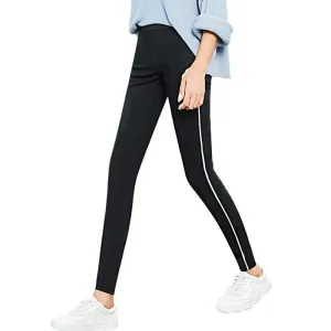 Striped Elastic Waist Pencil Pants
