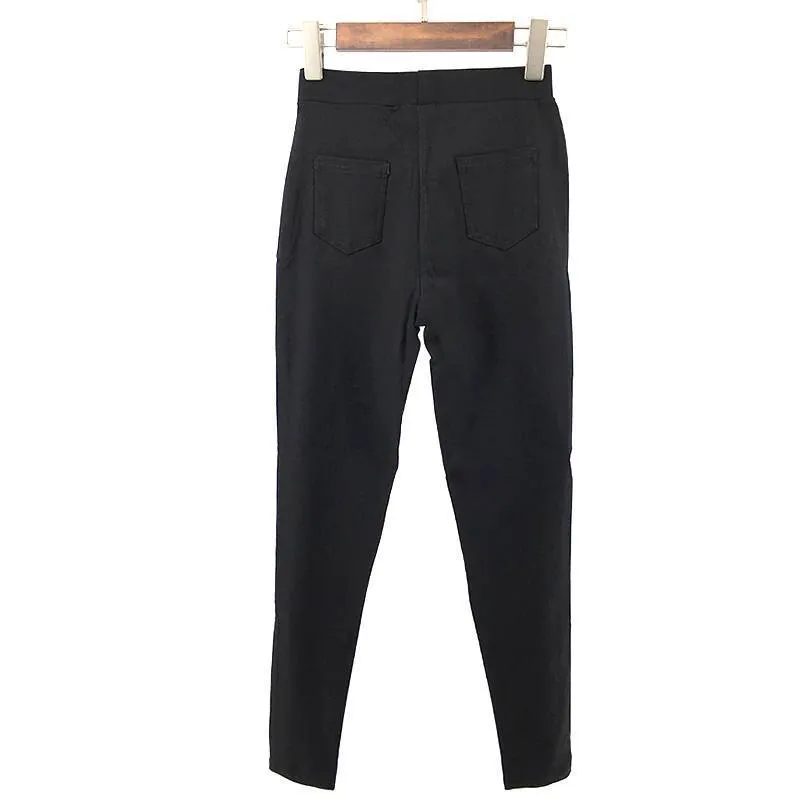 Striped Elastic Waist Pencil Pants