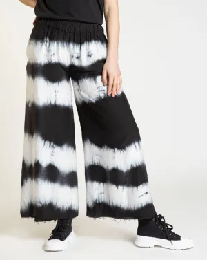 Striped Tie-Dye Elastic Waist Pant