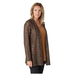 Susan Graver Women's Metallic Novelty Knit Cardigan With Tank Top Set