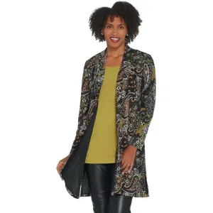 Susan Graver Women's Novelty Tapestry Knit Duster And Knit Tank Set