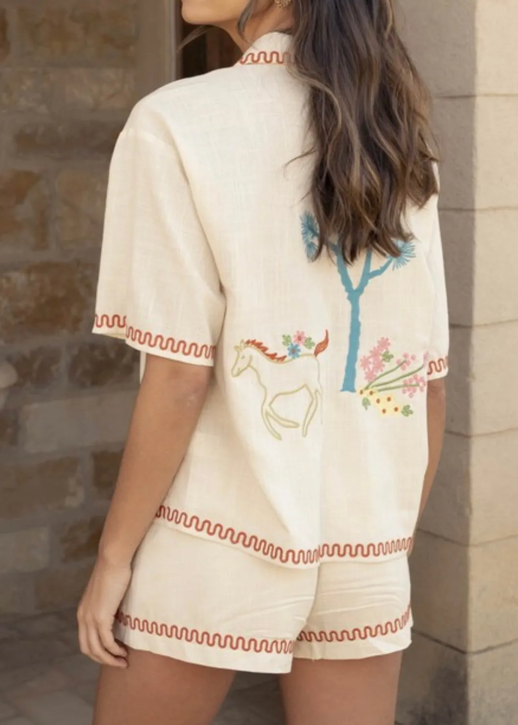 Thousand Palms Print Shirt and Short Set