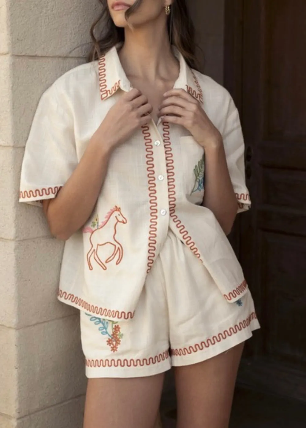 Thousand Palms Print Shirt and Short Set