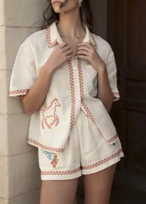 Thousand Palms Print Shirt and Short Set