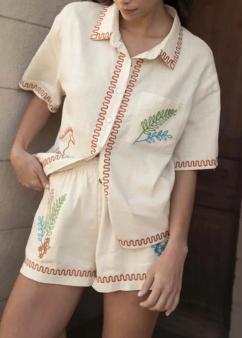Thousand Palms Print Shirt and Short Set
