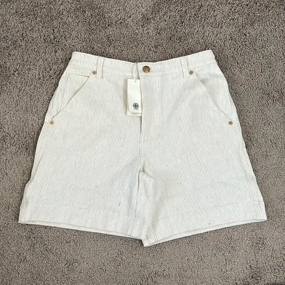 Tory Burch NWT Stripped Linen shorts Size 2