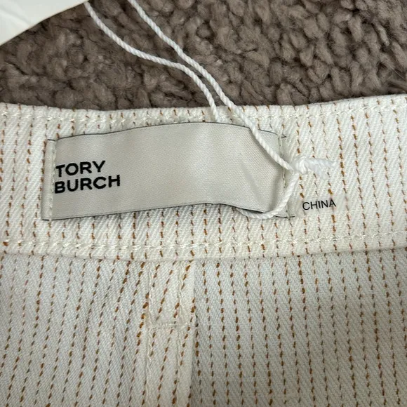 Tory Burch NWT Stripped Linen shorts Size 2