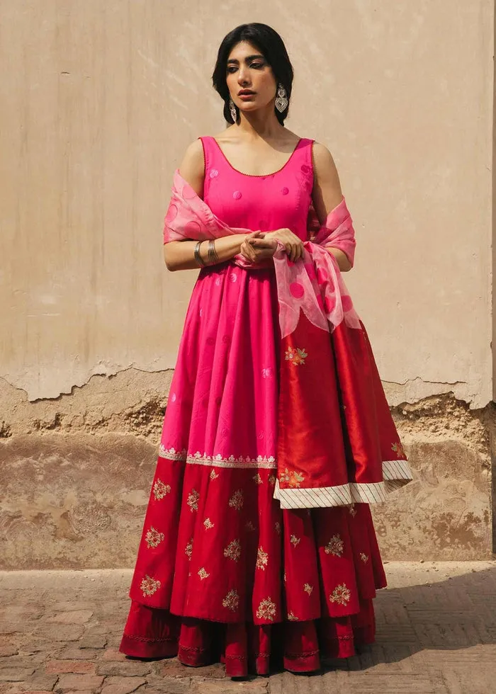 Traditional Pink Frock Lehenga Pakistani Eid Dresses