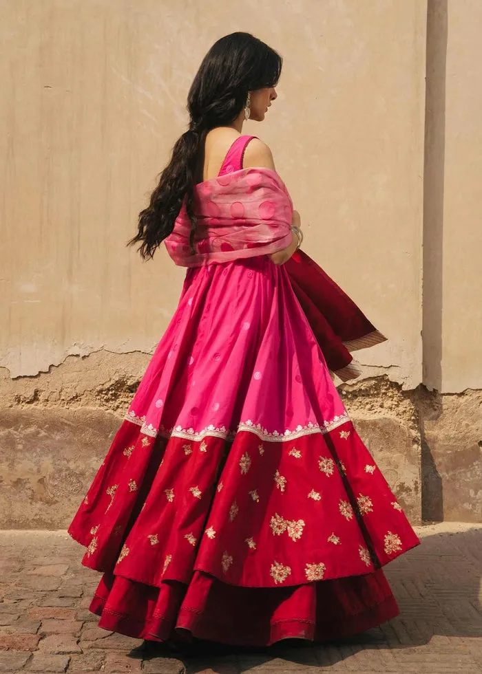 Traditional Pink Frock Lehenga Pakistani Eid Dresses