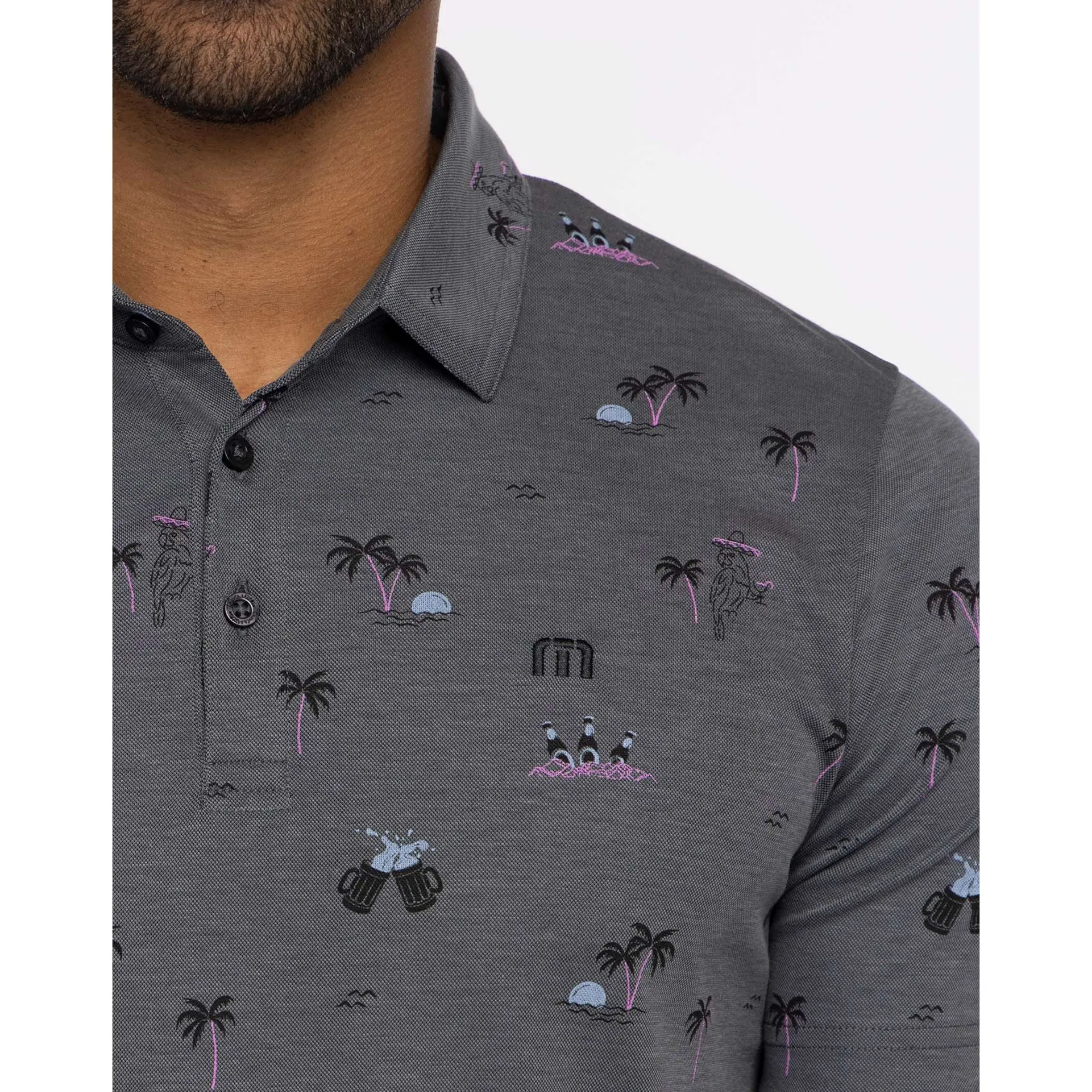 TRAVIS MATHEW MENS ENSENADA POLO - HEATHER DARK GREY