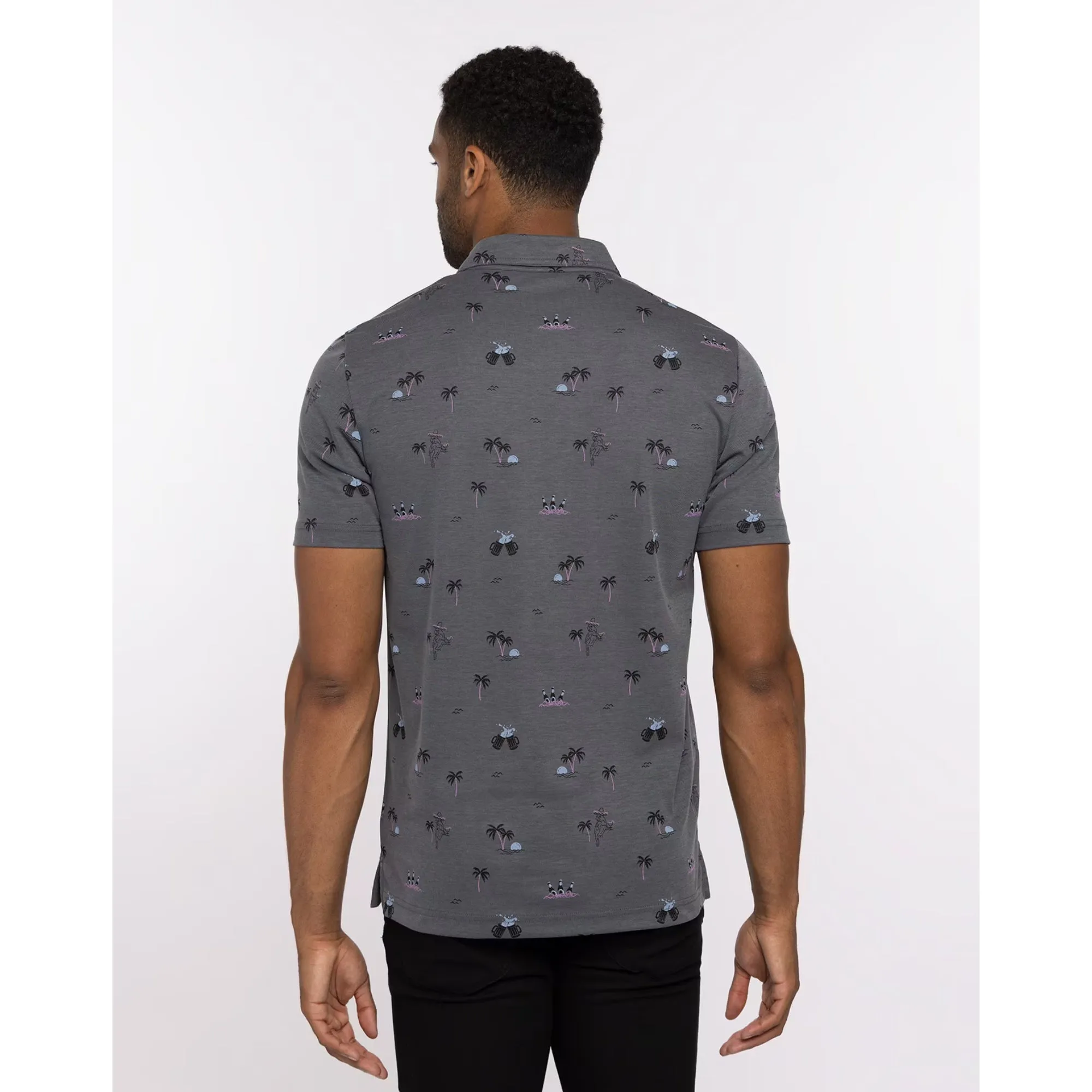TRAVIS MATHEW MENS ENSENADA POLO - HEATHER DARK GREY