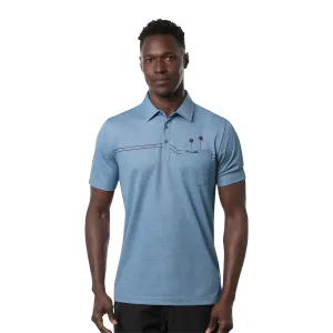 TRAVIS MATHEW MENS MAX BET POLO - HEATHER BLUE SAPPHIRE