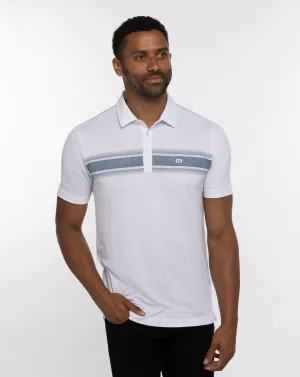 TRAVISMATHEW MENS LIME ON THE RIM POLO - WHITE