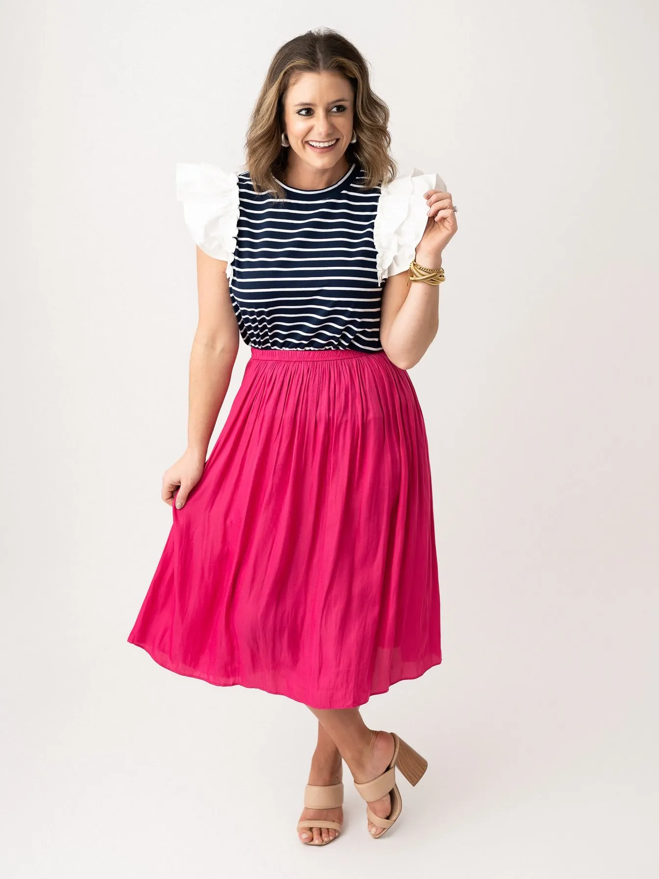 Twirl on Me Elastic Waist Skirt