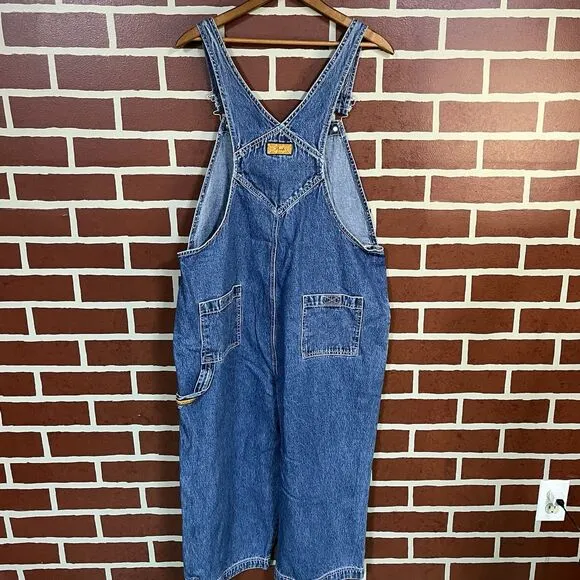 Vintage 90s Disney Winnie The Pooh Women XL Print Cropped Wide Leg Bib Overalls