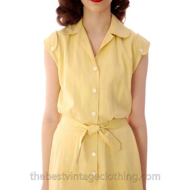 Vintage Gym Suit Skirt/Pants Yellow Cotton Faille 1940s Wright & Pitson