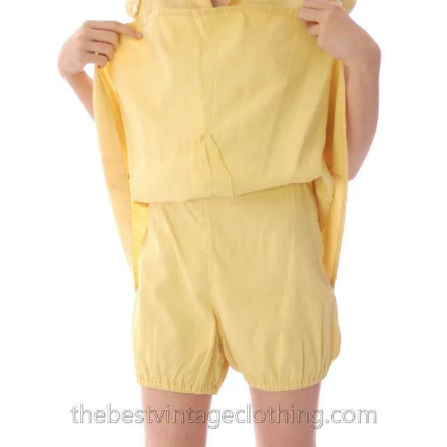 Vintage Gym Suit Skirt/Pants Yellow Cotton Faille 1940s Wright & Pitson
