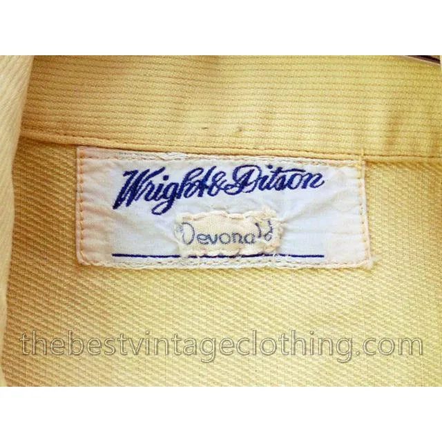 Vintage Gym Suit Skirt/Pants Yellow Cotton Faille 1940s Wright & Pitson