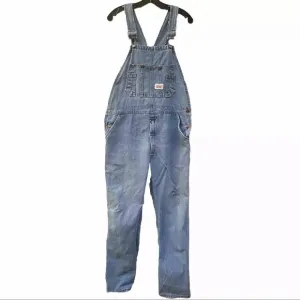 Vintage RoundHouse Bib Overalls Carpenter Denim Workwear Distressed