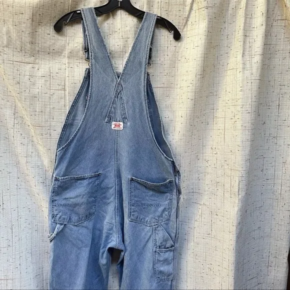 Vintage RoundHouse Bib Overalls Carpenter Denim Workwear Distressed
