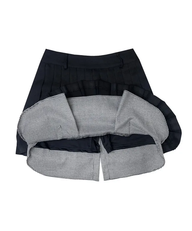 [Warehouse Sale] BENECIA 12 Layered Check Culottes - Black