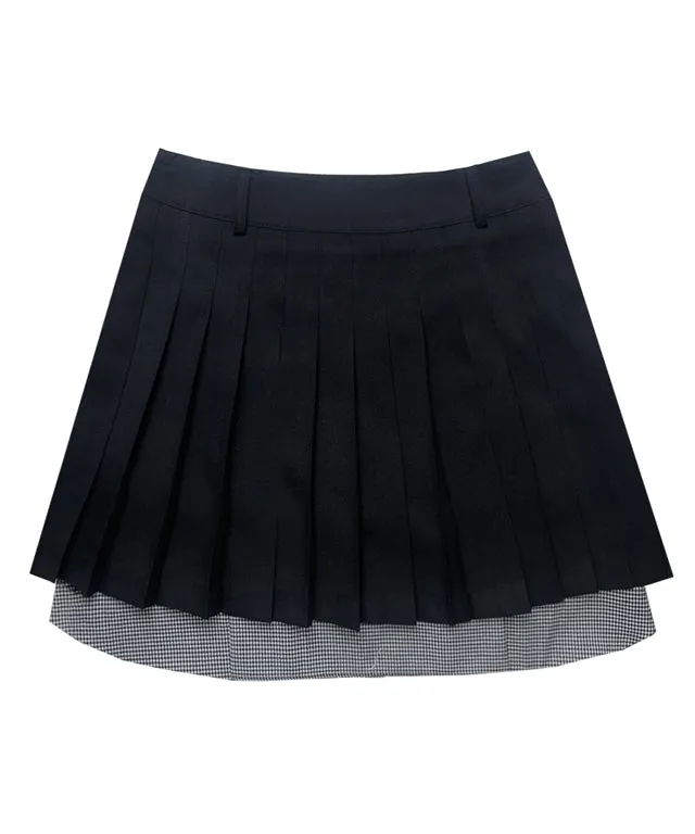 [Warehouse Sale] BENECIA 12 Layered Check Culottes - Black