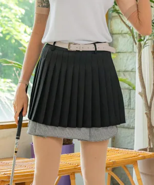 [Warehouse Sale] BENECIA 12 Layered Check Culottes - Black