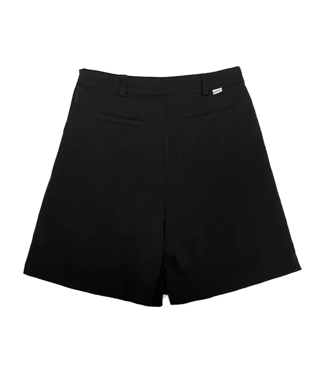 [Warehouse Sale] BENECIA 12 Pleated Culottes Shorts - Black