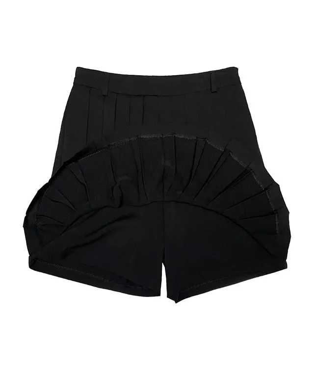 [Warehouse Sale] BENECIA 12 Pleated Culottes Shorts - Black
