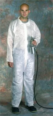 West Chester SBP Protective Coveralls, White, 5X-Large, Collar, Zipper Front, 3500/XXXXXL