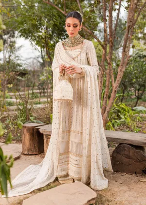 White Gold Shirt Sharara Bride Pakistani Wedding Dresses