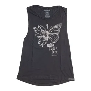 Wild & Fast Womens Muscle Tank - Black Slub