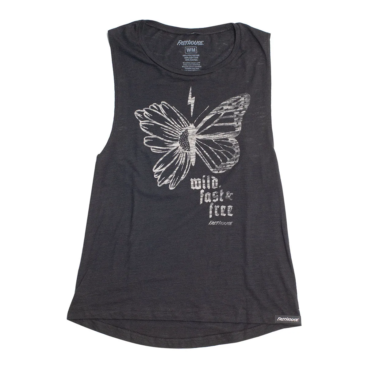 Wild & Fast Womens Muscle Tank - Black Slub
