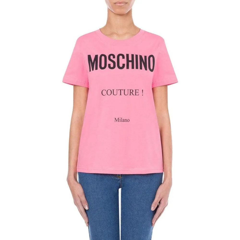 Women's Cotton T-shirt With Moschino Couture Print