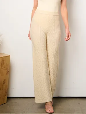 WOMEN'S ELASTIC HIGH WAIST WIDE LEG DETAILED PANTS
