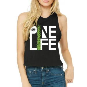Women's Racerback Crop Tank - Black