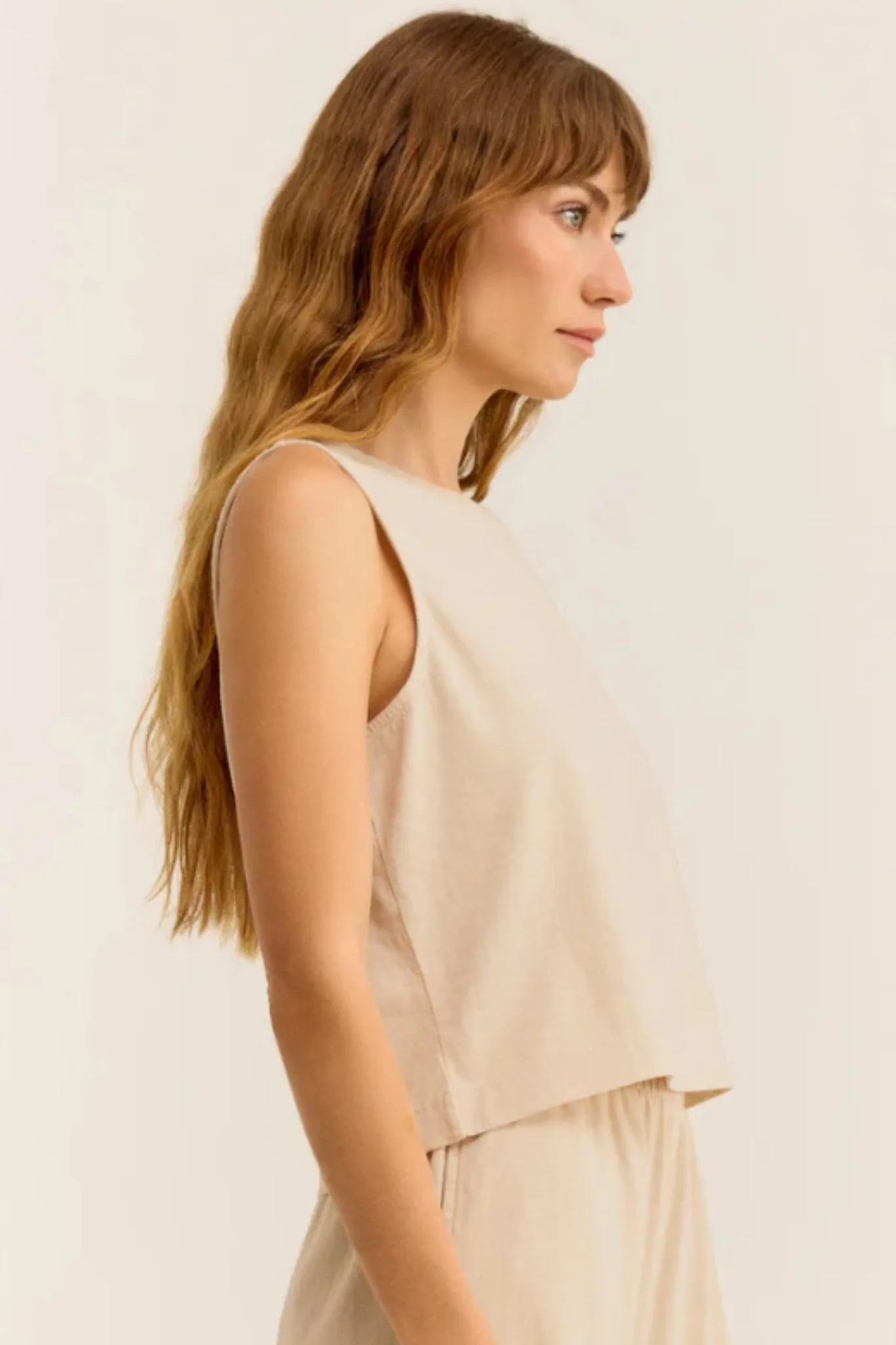 Z Supply: Sloane Jersey Muscle Tank in Sandshell