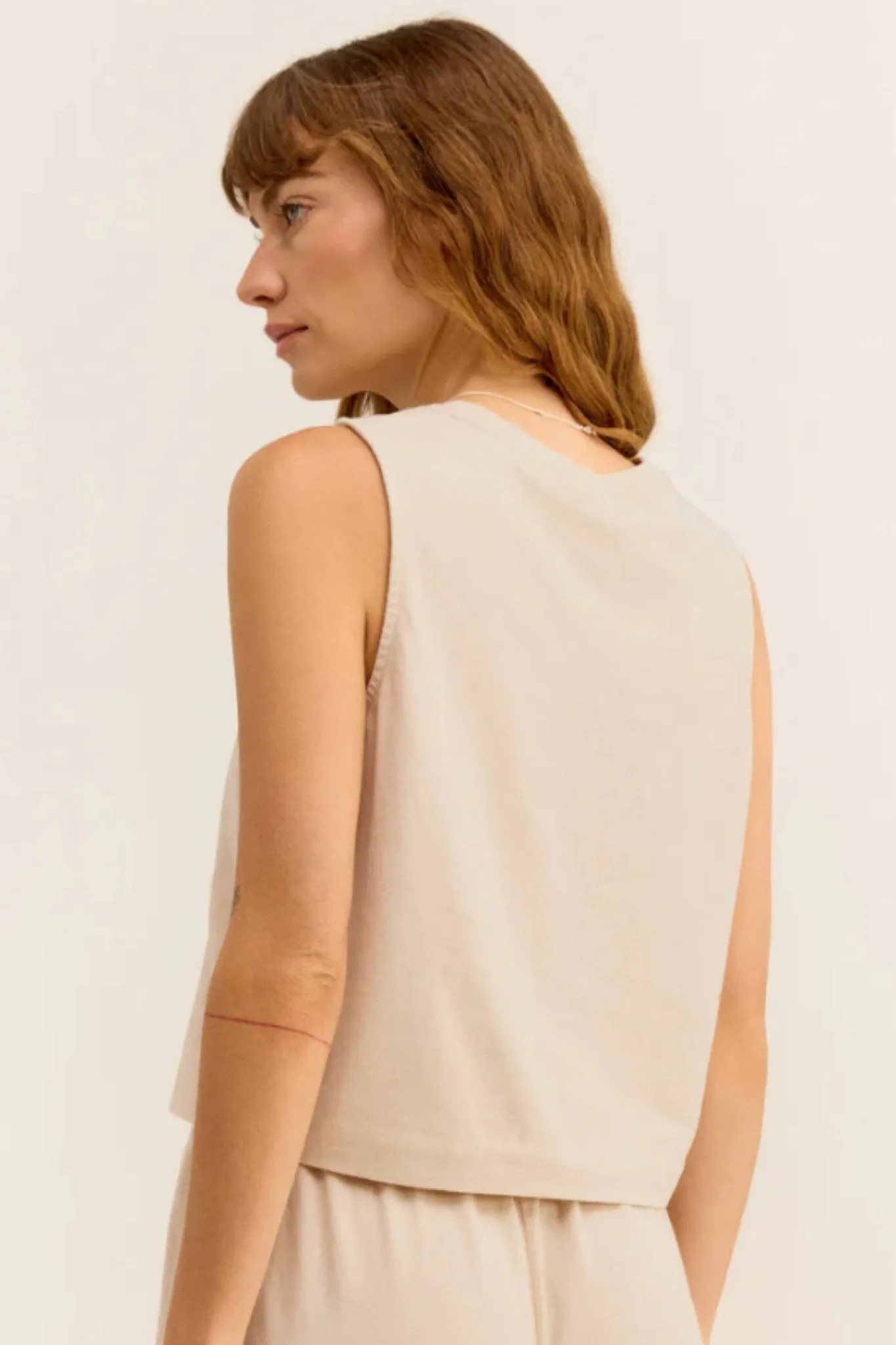 Z Supply: Sloane Jersey Muscle Tank in Sandshell